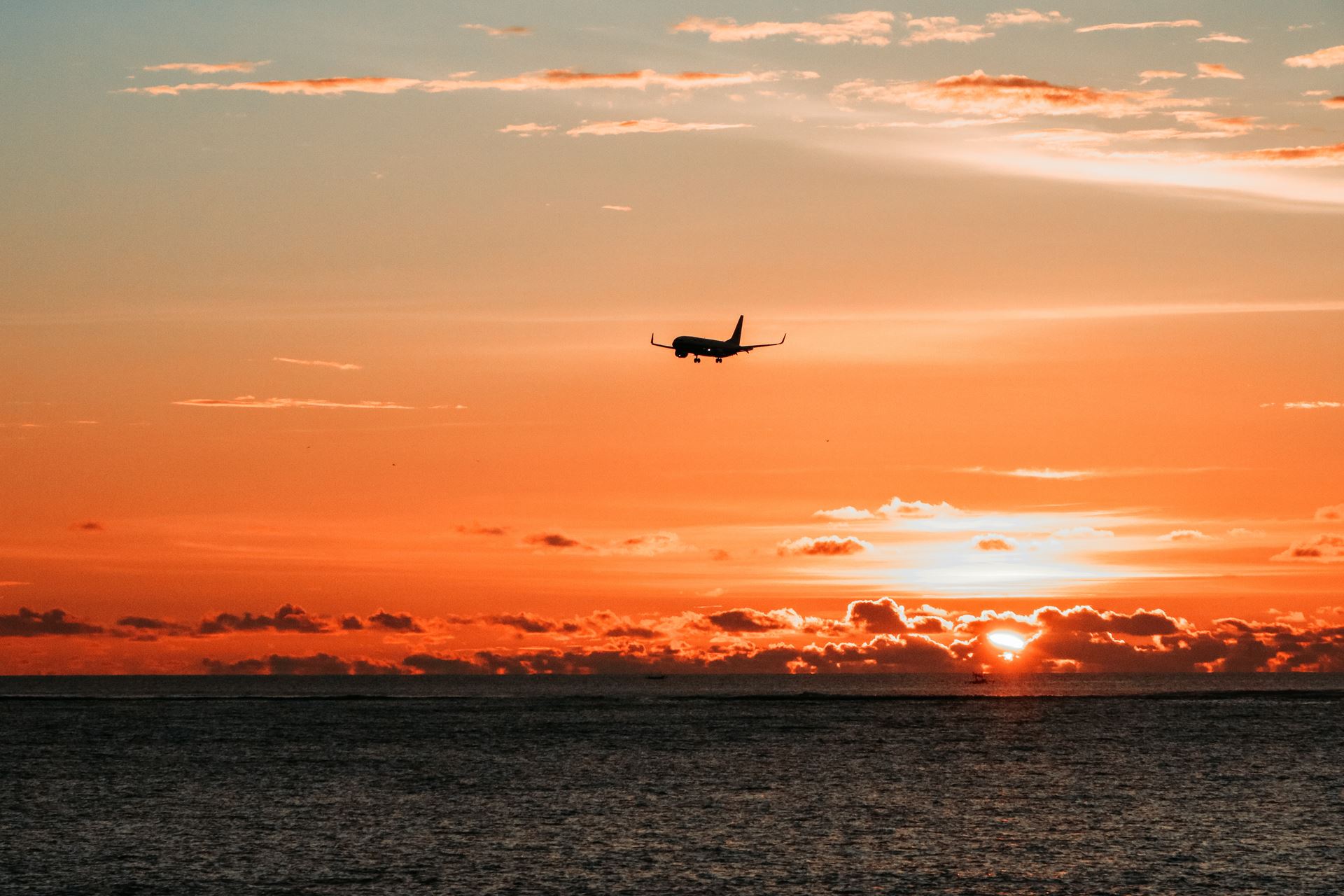 sunset aeroplane